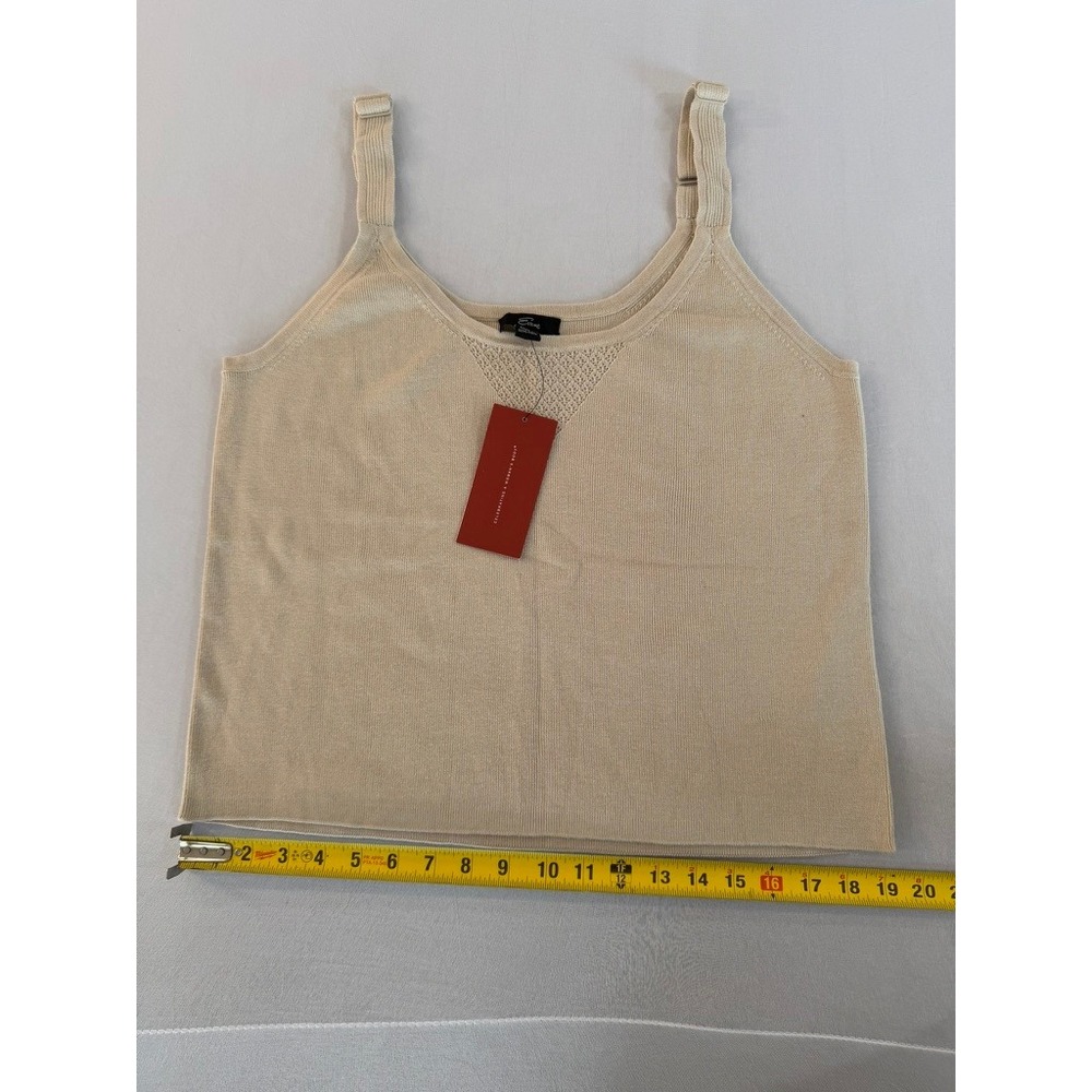 NWT Emme Women Plus Size Spaghetti Strap Tank Tops, Set of 2, Peach, Tan, Size 0 - Picture 4 of 9